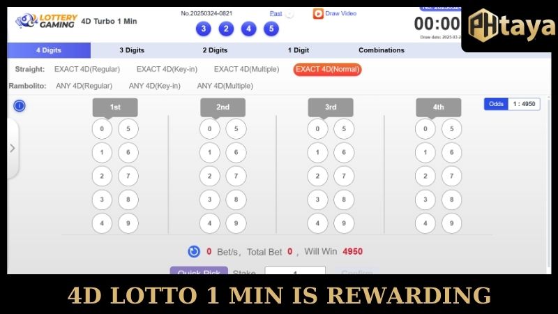 Lottery Games At PHTAYA - Explore The Enjoyable Number Games 6 4D Lotto 1 min is rewarding