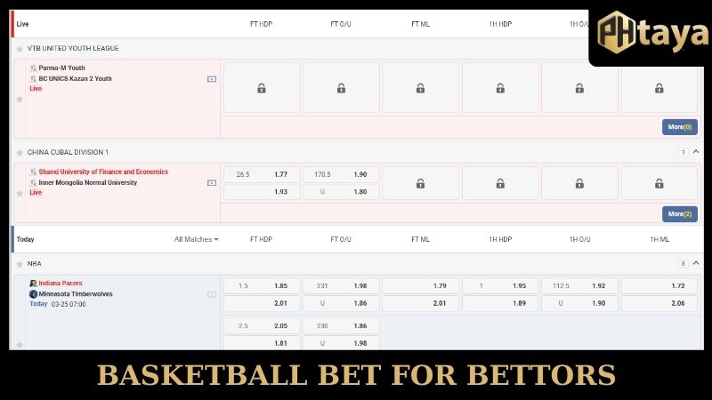 Sports Betting PHTAYA - Bring The Sports To Your Home! 5 Basketball bet for bettors