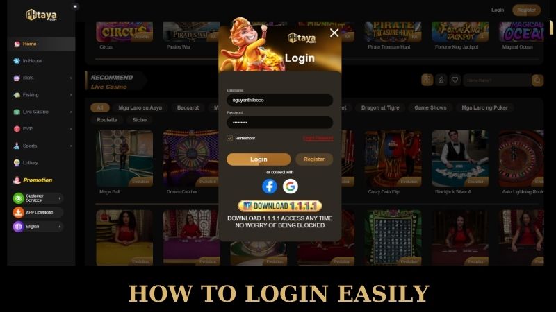 How to Login PHTAYA - A Complete Guide For Gamers! 5 How to login easily