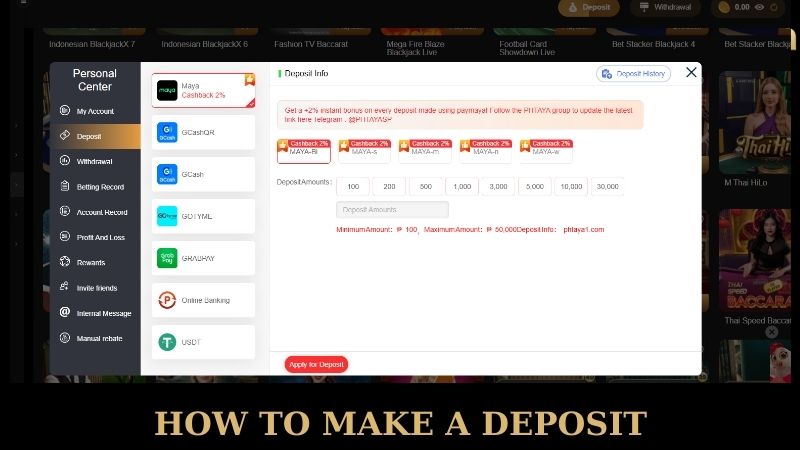 How to Make a Deposit PHTAYA - A Comprehensive Guide 5 How to make a deposit