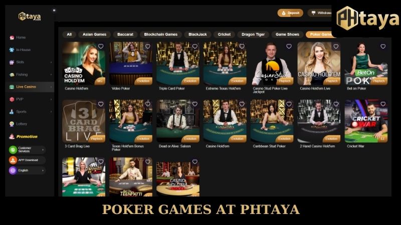Best Poker Hands To Play - Explore The Strength Of Poker 7 Poker games at PHTAYA