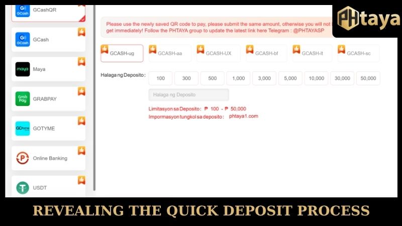 PHtaya Guide - Answers to the most frequently asked questions 6 Revealing the quick deposit process